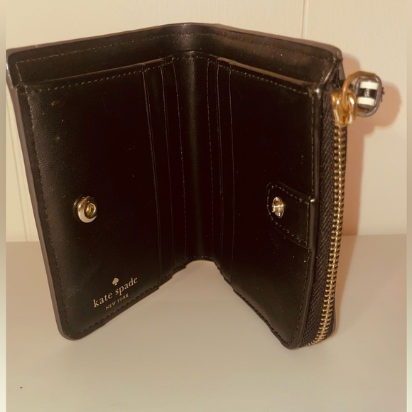 Kate Spade small zip around wallet. Black and white trim. - Picture 10 of 13